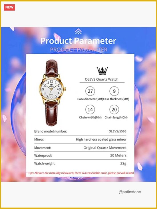 Leather Chronograph Watch with Day Date Diamond Retro Dial main image 2